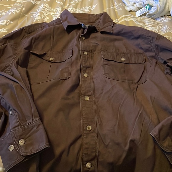 Eddie Bauer brown button up causal shirt - Picture 1 of 2